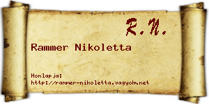 Rammer Nikoletta névjegykártya