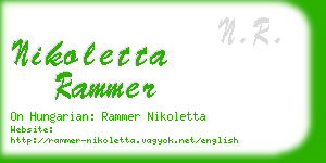 nikoletta rammer business card